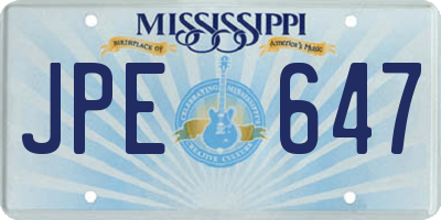 MS license plate JPE647