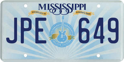 MS license plate JPE649