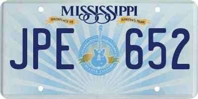 MS license plate JPE652