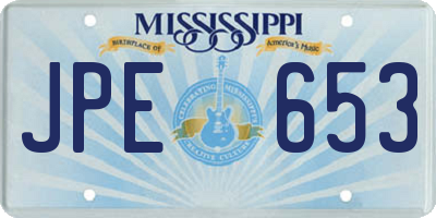 MS license plate JPE653