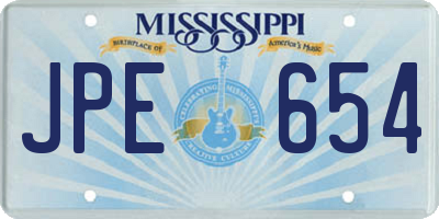 MS license plate JPE654