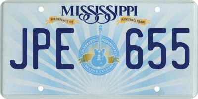 MS license plate JPE655