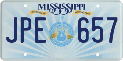 MS license plate JPE657