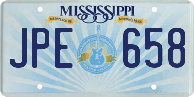 MS license plate JPE658