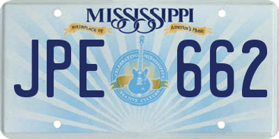 MS license plate JPE662