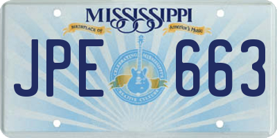 MS license plate JPE663