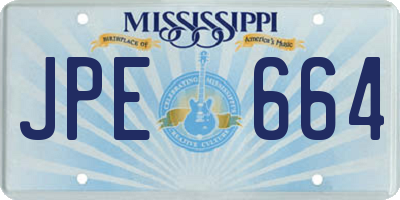 MS license plate JPE664