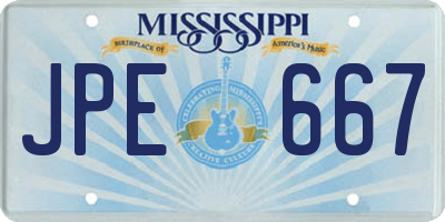 MS license plate JPE667