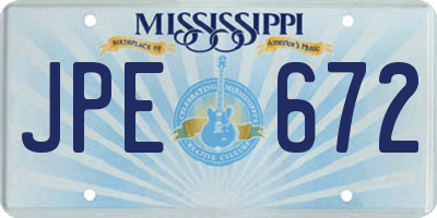 MS license plate JPE672