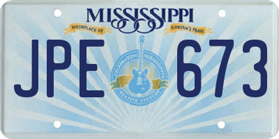 MS license plate JPE673