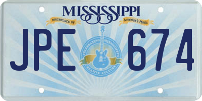 MS license plate JPE674