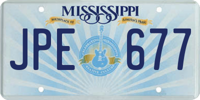 MS license plate JPE677