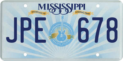 MS license plate JPE678