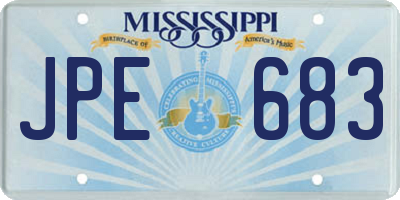 MS license plate JPE683