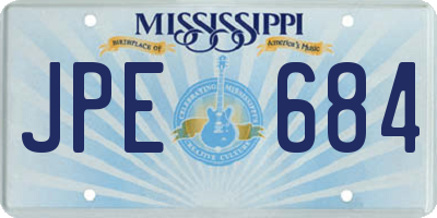 MS license plate JPE684