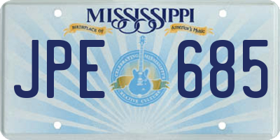 MS license plate JPE685