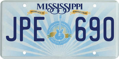 MS license plate JPE690