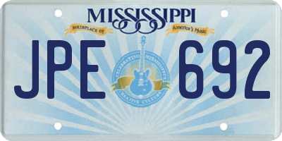 MS license plate JPE692
