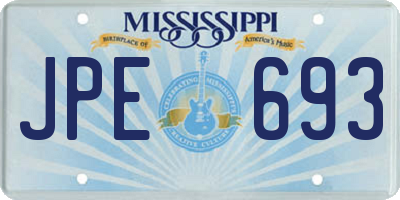 MS license plate JPE693