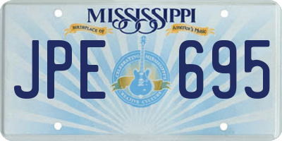 MS license plate JPE695