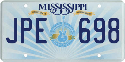 MS license plate JPE698