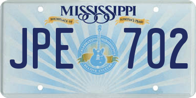MS license plate JPE702