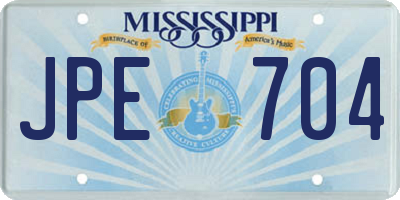 MS license plate JPE704