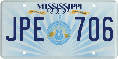 MS license plate JPE706