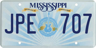 MS license plate JPE707