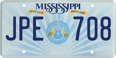 MS license plate JPE708