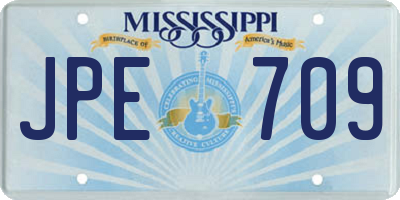 MS license plate JPE709