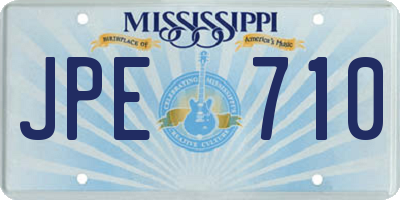 MS license plate JPE710