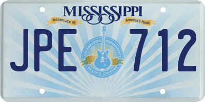 MS license plate JPE712