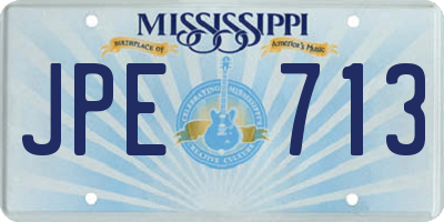 MS license plate JPE713