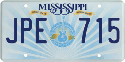 MS license plate JPE715