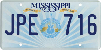 MS license plate JPE716