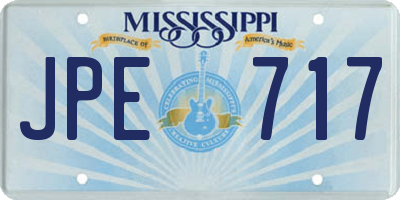 MS license plate JPE717