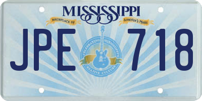 MS license plate JPE718