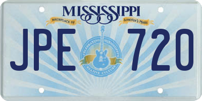 MS license plate JPE720