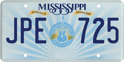 MS license plate JPE725