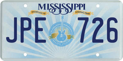 MS license plate JPE726