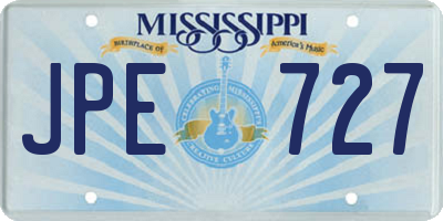 MS license plate JPE727