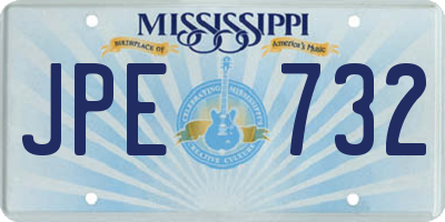 MS license plate JPE732