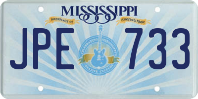 MS license plate JPE733