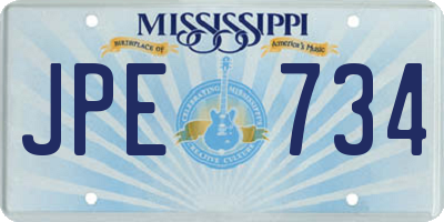 MS license plate JPE734