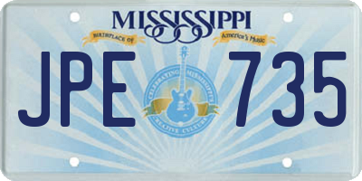 MS license plate JPE735