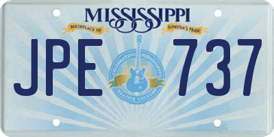 MS license plate JPE737