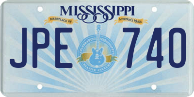 MS license plate JPE740