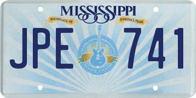 MS license plate JPE741