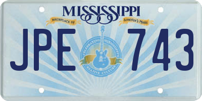 MS license plate JPE743